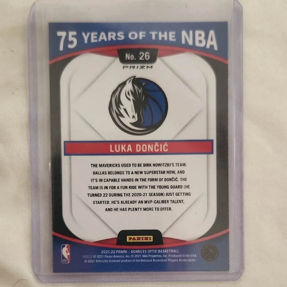 Optic 21-22 75 Years of NBA Luka Dončić Basketball Card